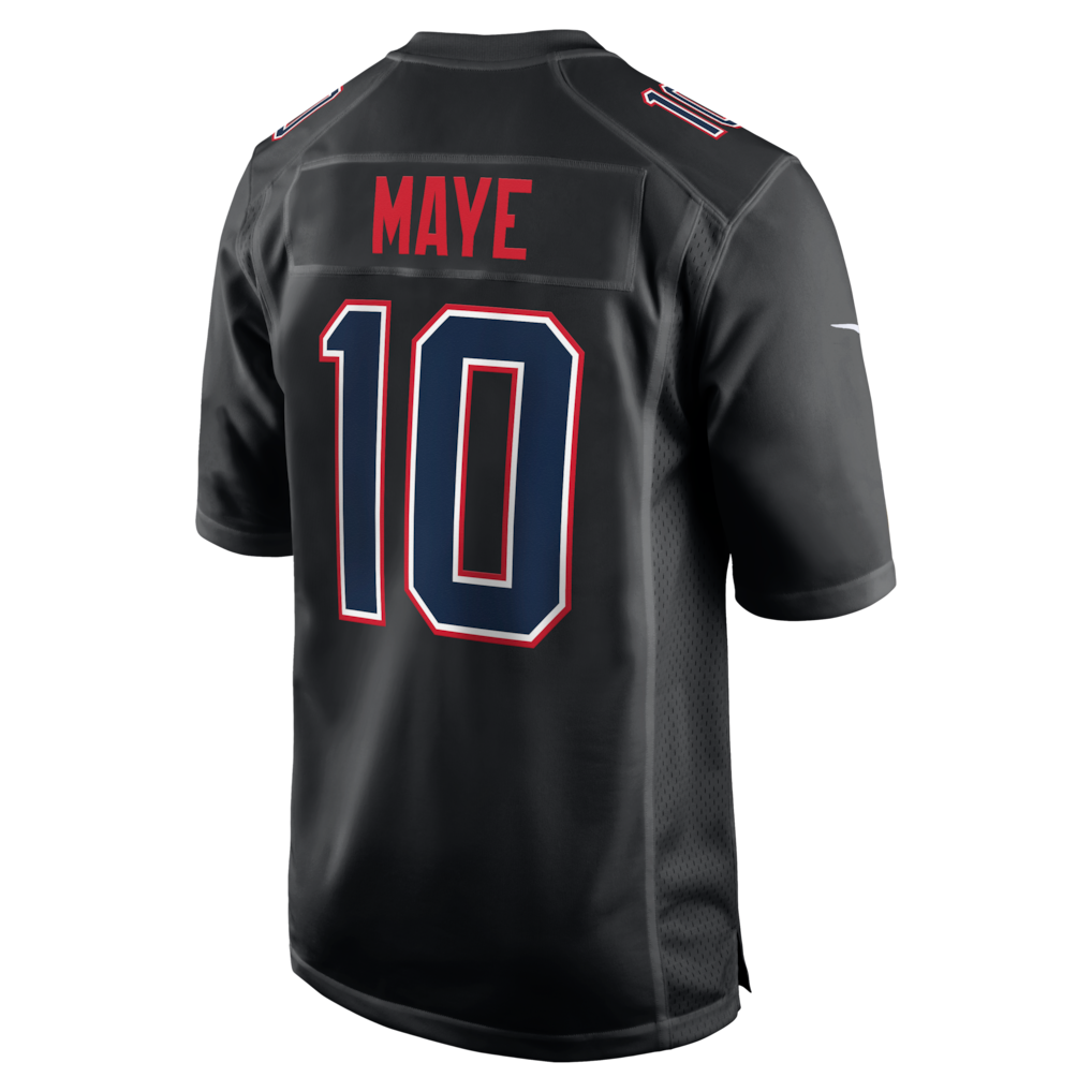 NE.Patriots #10 Drake Maye Carbon Black Fashion Game Jersey