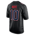 NE.Patriots #10 Drake Maye Carbon Black Fashion Game Jersey