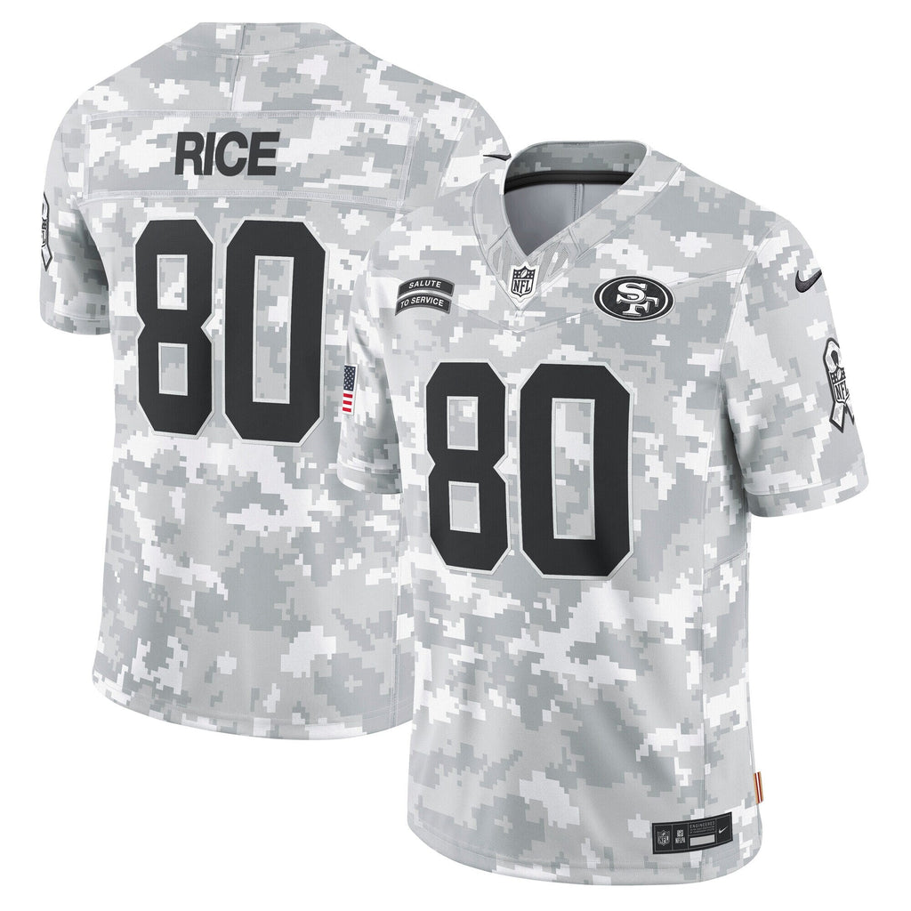 Jerry Rice San Francisco 49ers  2024 Salute to Service Retired   Limited Jersey - Arctic Camo