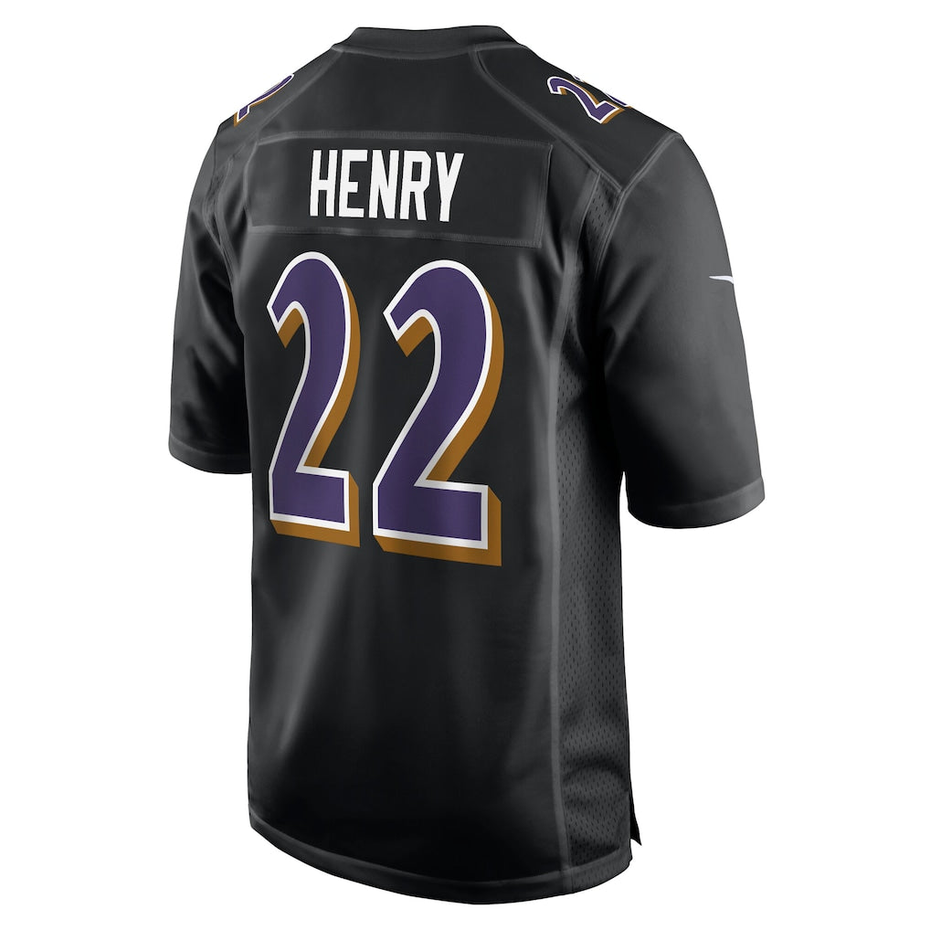 B.Ravens #22 Derrick Henry Carbon Black Fashion Jersey