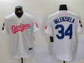 Men's Los Angeles Dodgers Fernando Valenzuela White Limited Game Player Jersey