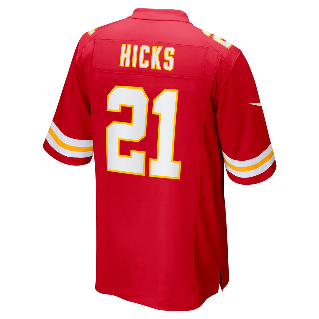 Jaden Hicks Kansas City Chiefs   Game Jersey -  Red