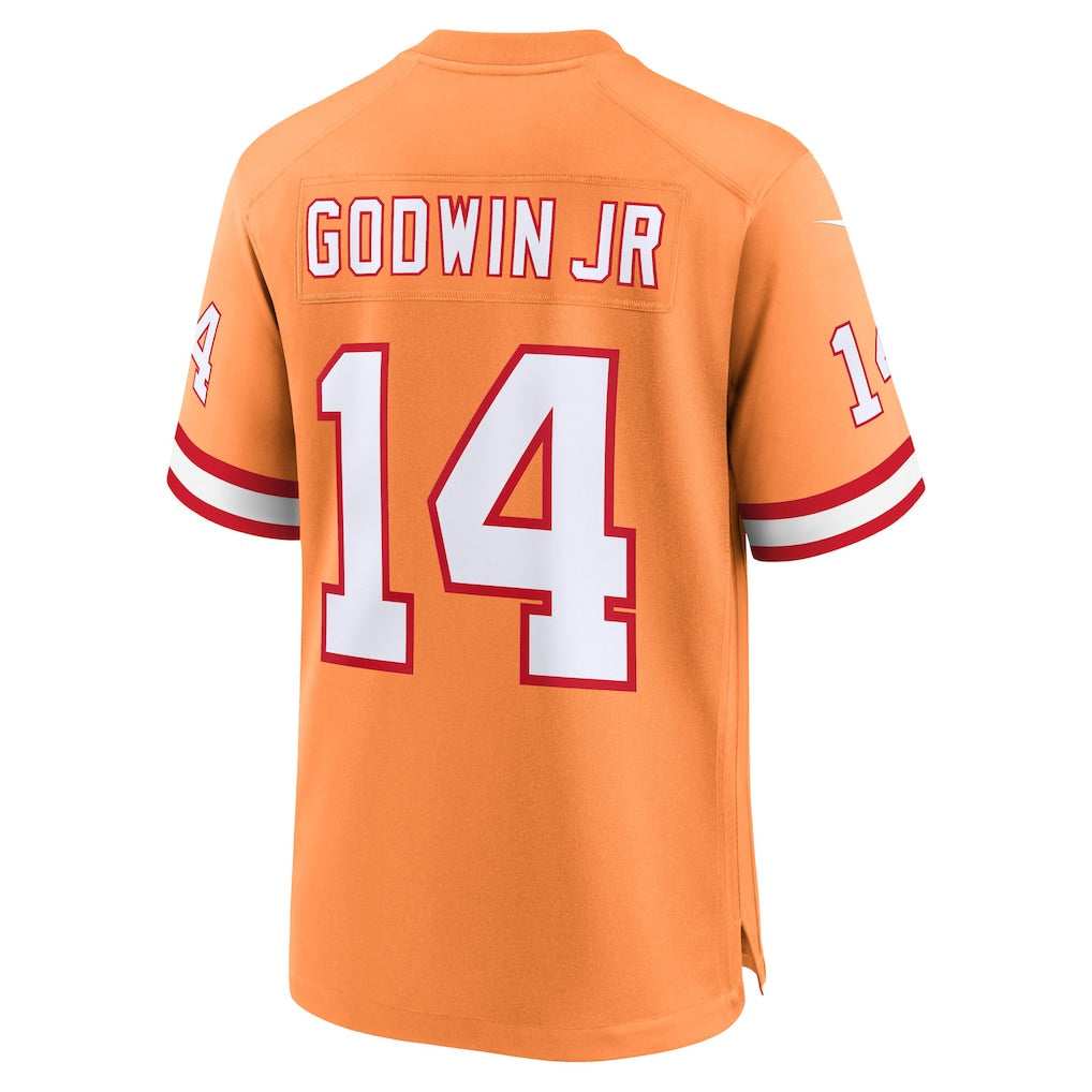 TB.Buccaneers #14 Chris Godwin Jr. Orange Alternate Game Player Jersey