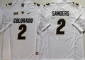 Men's Colorado Buffaloes Shedeur Sanders #2 White Player Jersey