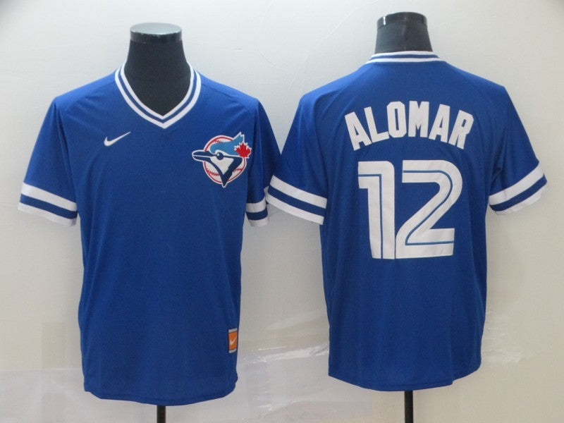 Men's Toronto Blue Jays1 Roberto Alomar #12 Blue Replica Player Jersey