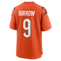 C.Bengals #9 Joe Burrow Orange Alternate Game Jersey