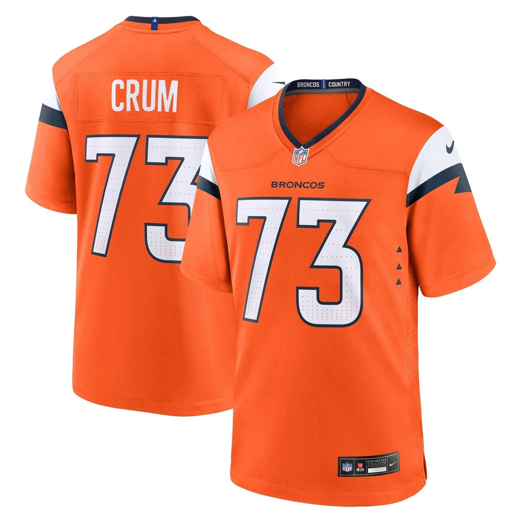 Frank Crum Denver Broncos  Team Game Jersey -  Orange
