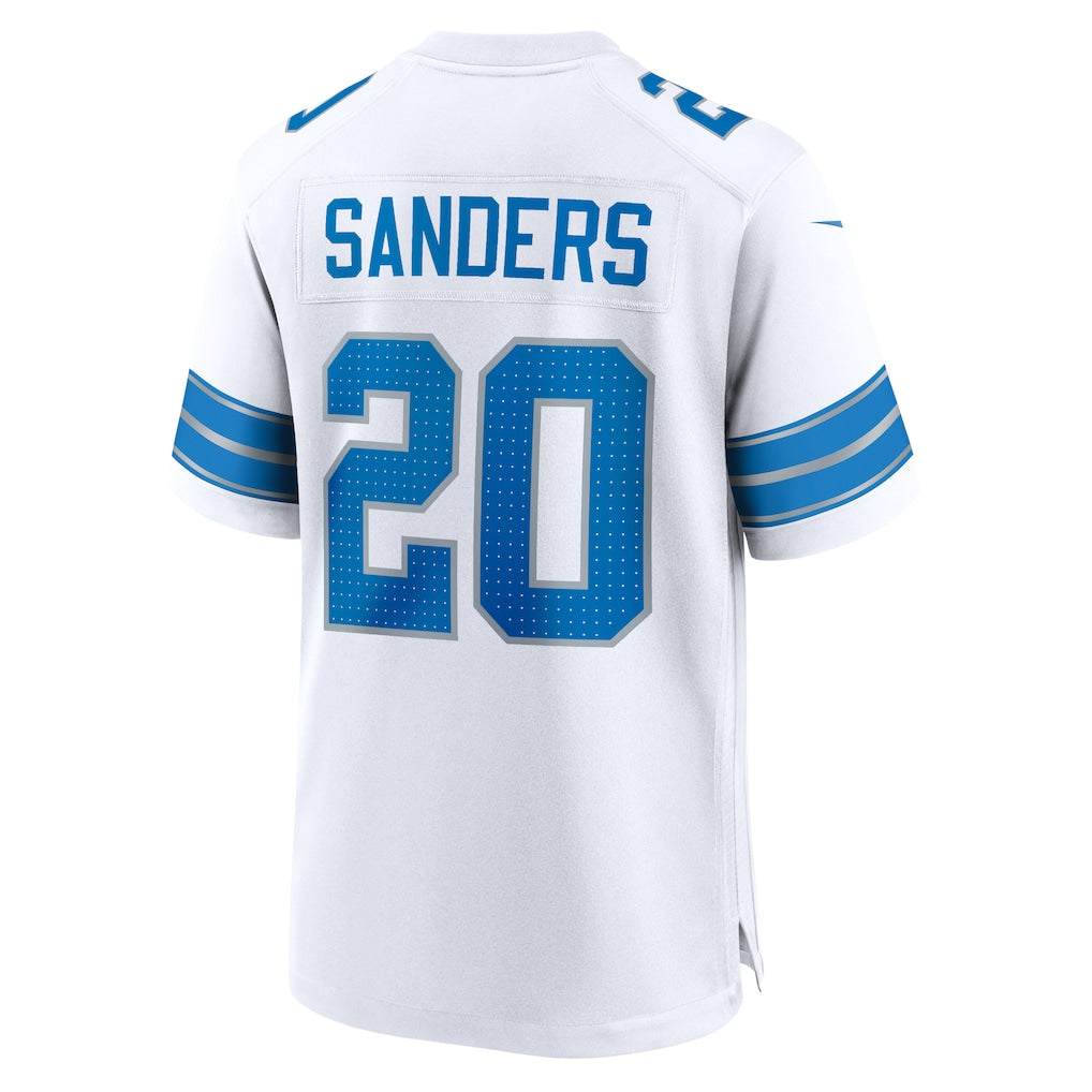 D.Lions #20 Barry Sanders White Retired Player Game Jersey