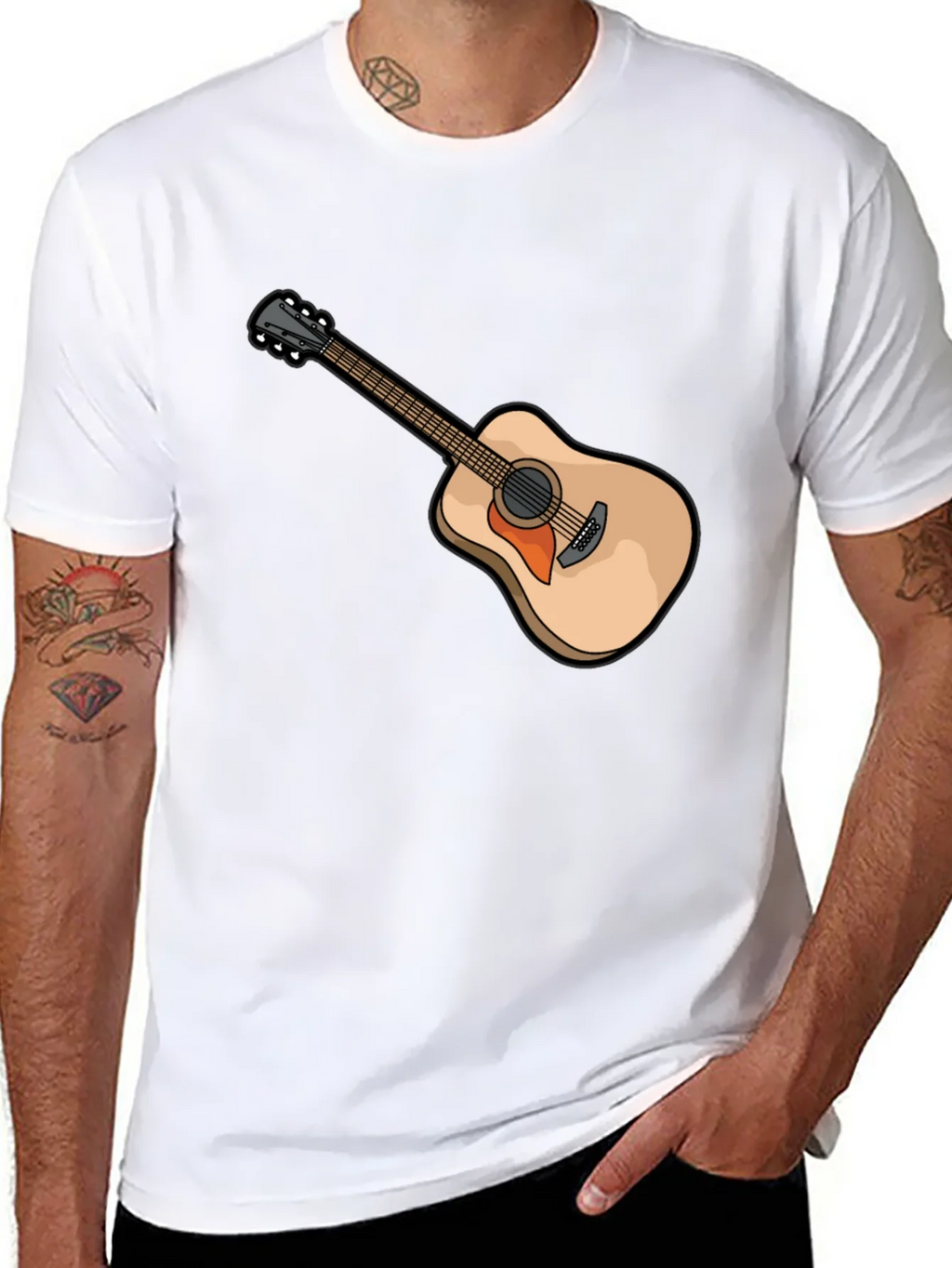Guitar Graphic Tee - Music Lovers Black T-Shirt