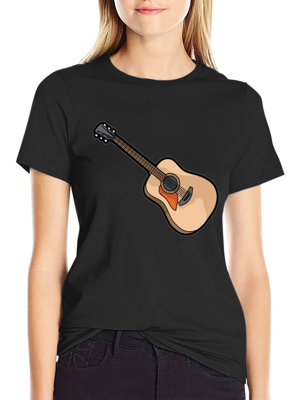 Guitar Graphic Tee - Music Lovers Black T-Shirt