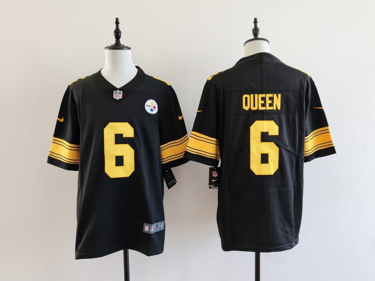 Men's Pittsburgh Steelers Patrick Queen  Jersey -  Black-yellow numbers