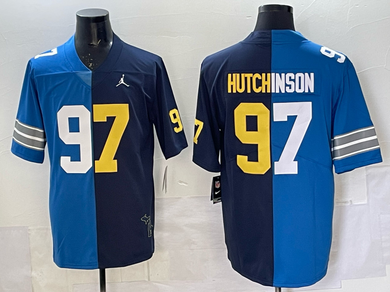 Men's Detroit Lions Aidan Hutchinson Blue/Navy Game Jersey