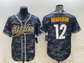 Men's Pittsburgh Steelers Terry Bradshaw Gray Camouflage Game Jersey
