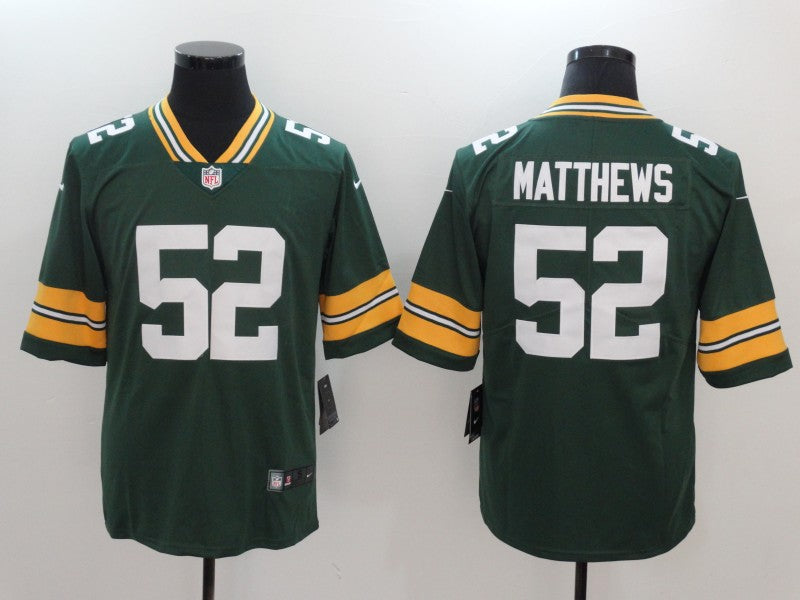 Men's Green Bay Packers Clay Matthews Green Game Player Jersey