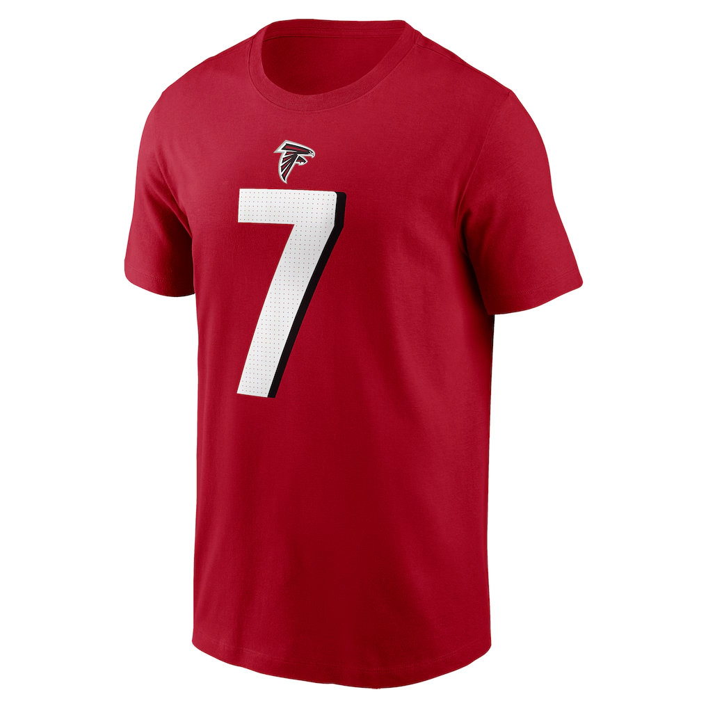 Men's Atlanta Falcons Bijan Robinson  Red Player Name & Number T-Shirt