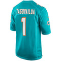 M.Dolphins #1 Tua Tagovailoa Aqua Player Game Jersey