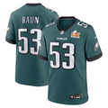 Men's Philadelphia Eagles Zack Baun  Midnight Green Super Bowl LIX Game Jersey
