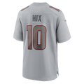 D.Broncos #10 Bo Nix Gray Atmosphere Fashion Game Jersey