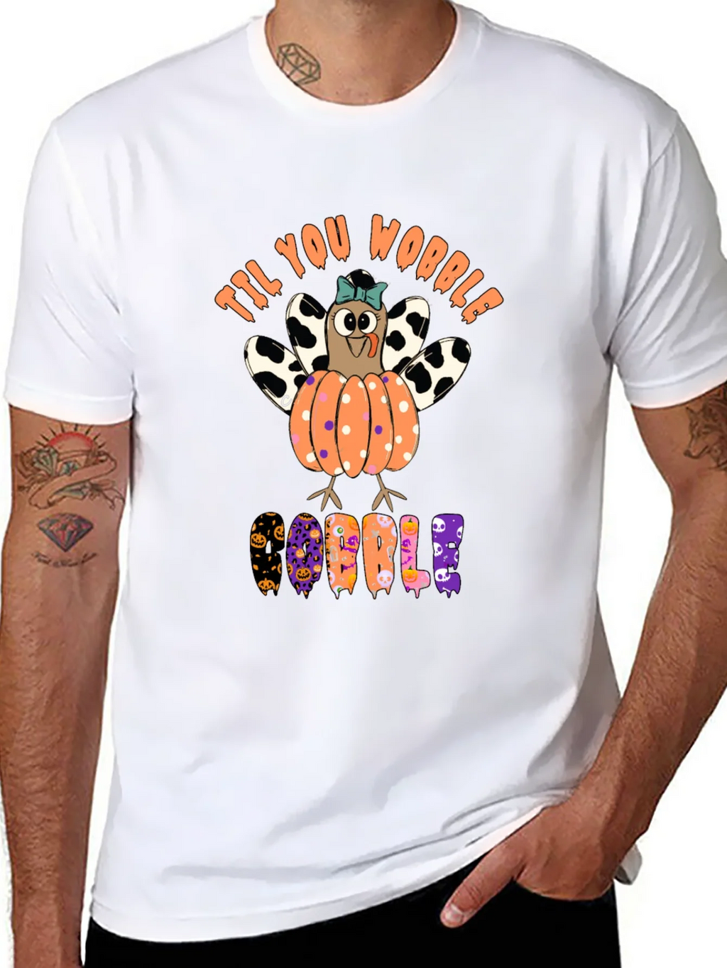 Til You Wobble Turkey Pumpkin Halloween T-Shirt