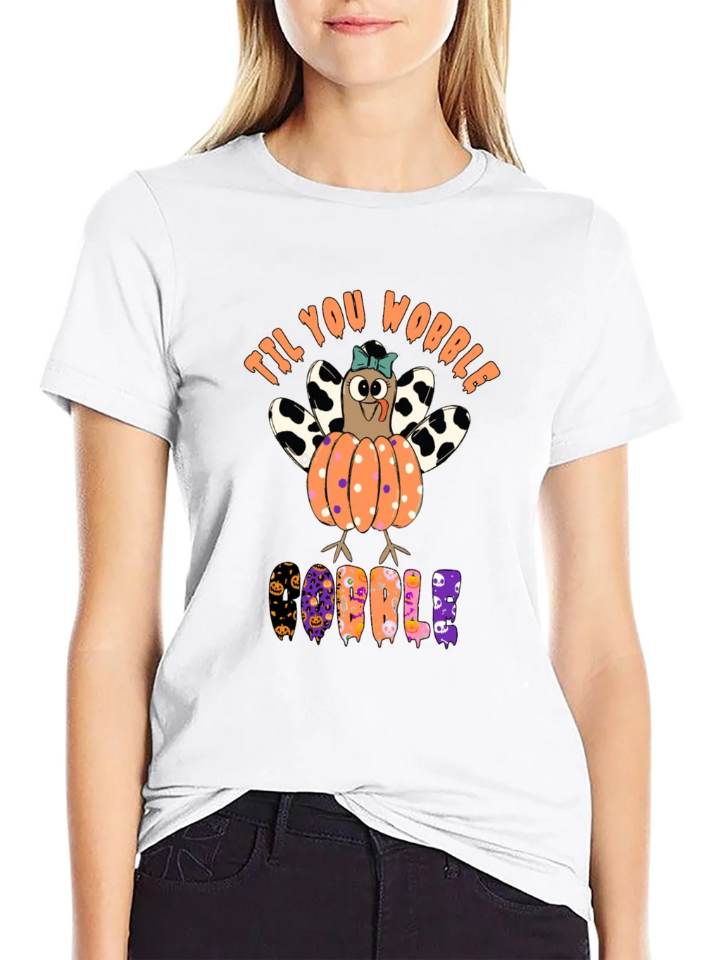 Til You Wobble Turkey Pumpkin Halloween T-Shirt
