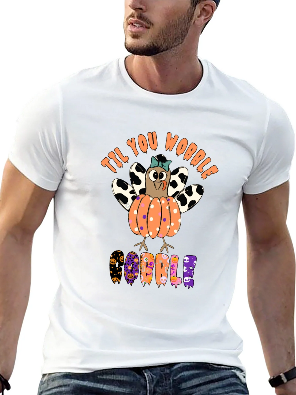 Til You Wobble Turkey Pumpkin Halloween T-Shirt
