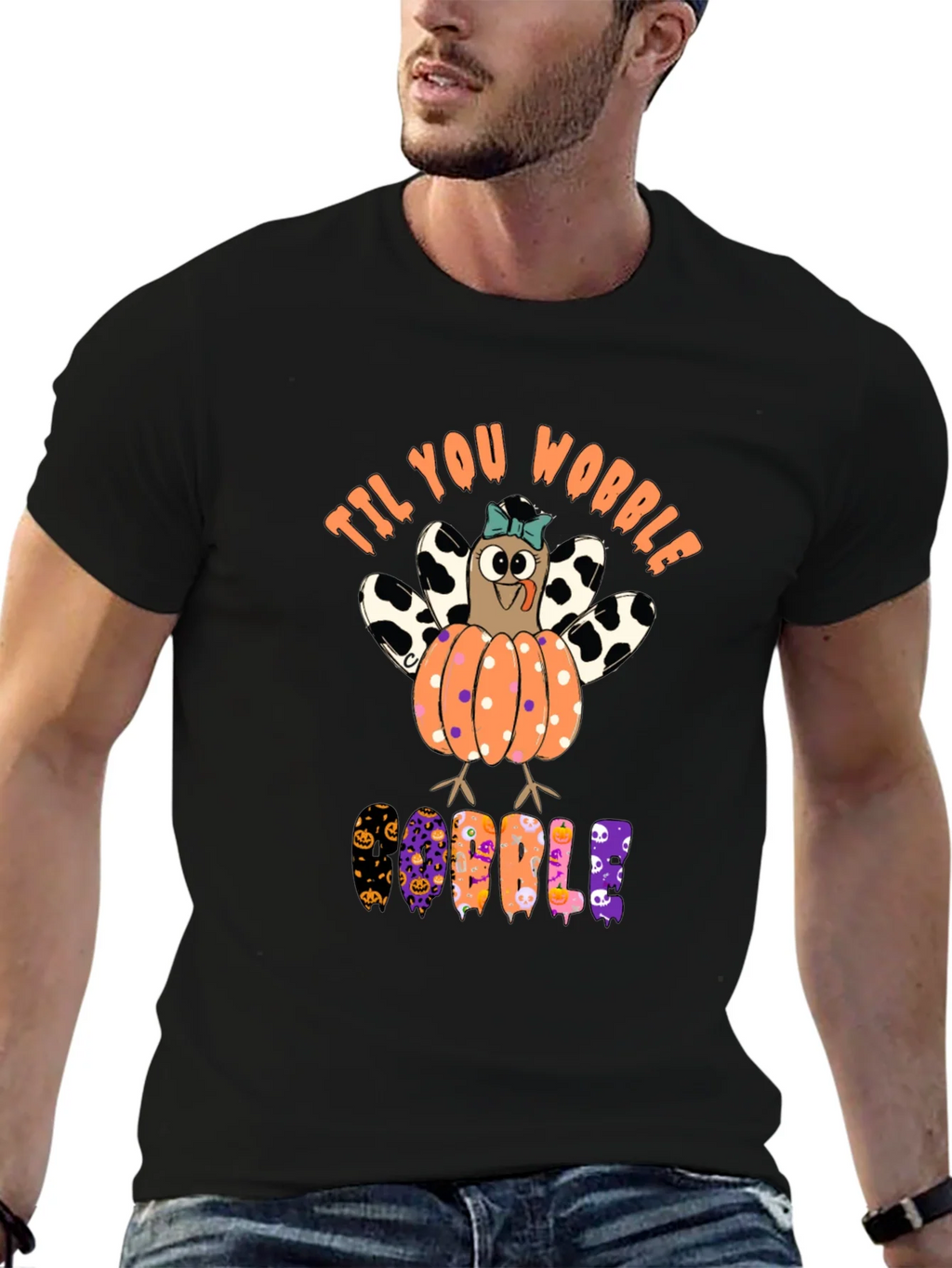 Til You Wobble Turkey Pumpkin Halloween T-Shirt