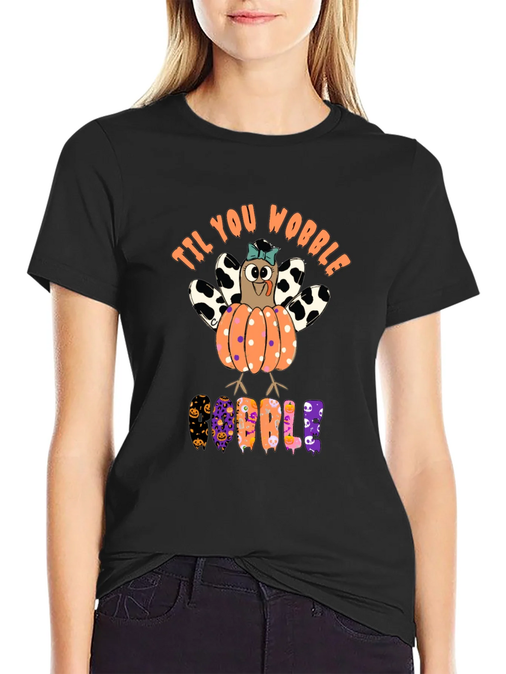Til You Wobble Turkey Pumpkin Halloween T-Shirt