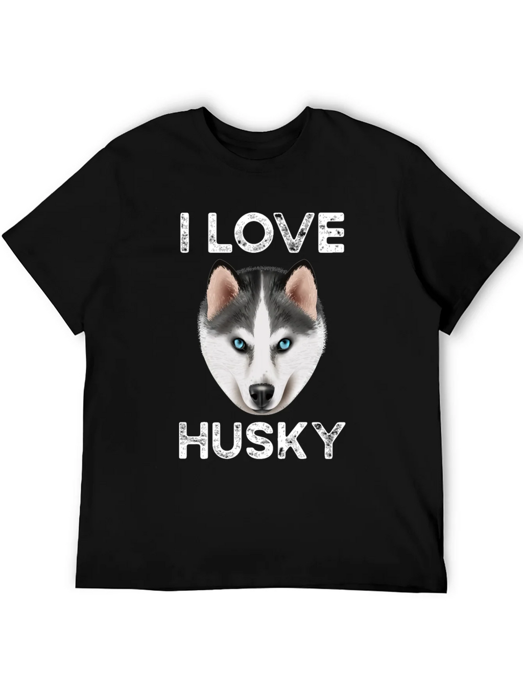 I Love Husky Graphic T-Shirt - Black