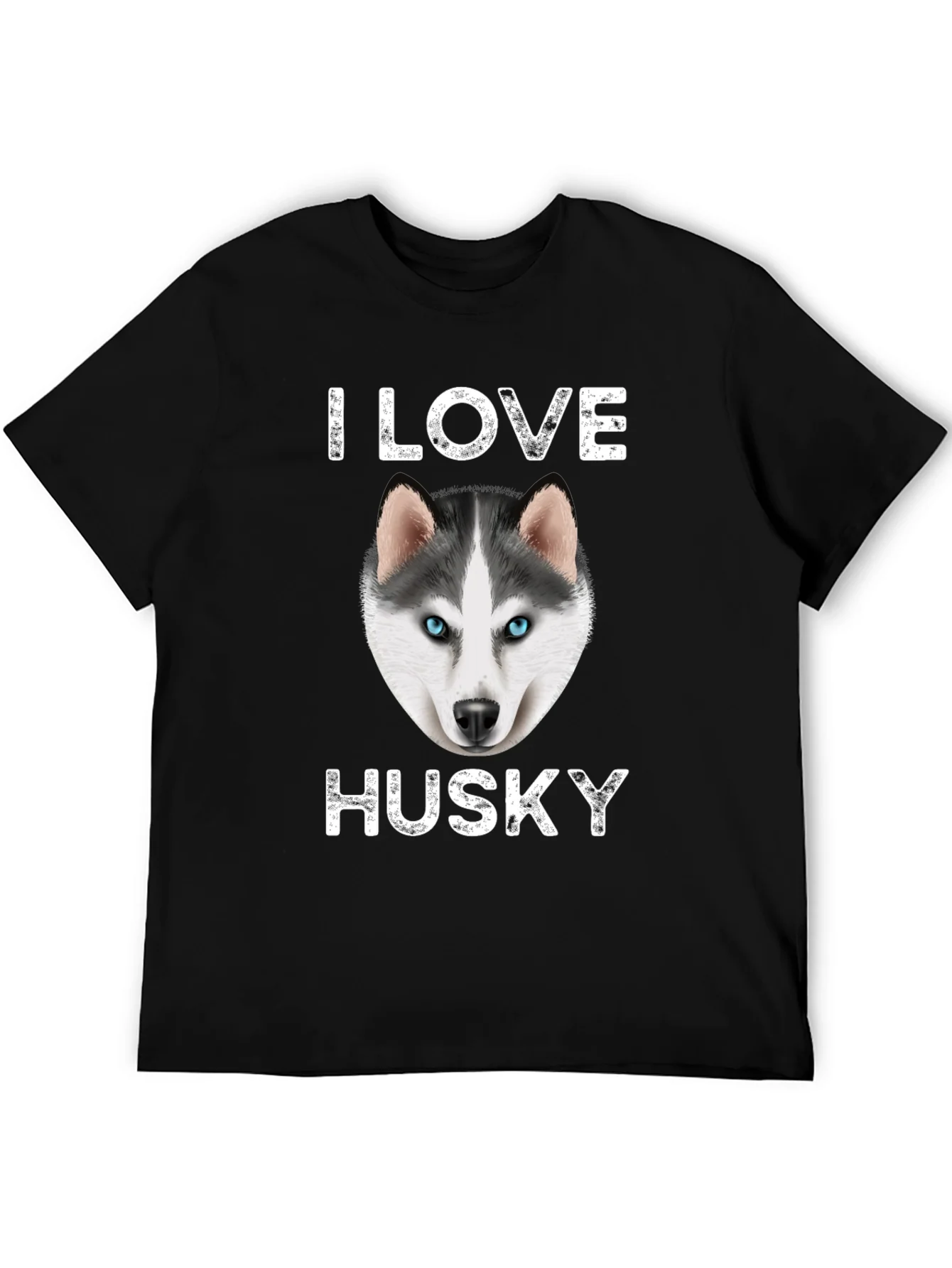 I Love Husky Graphic T-Shirt - Black