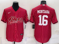 Men's San Francisco 49ers Joe Montana Red Player Jersey Joint Edition