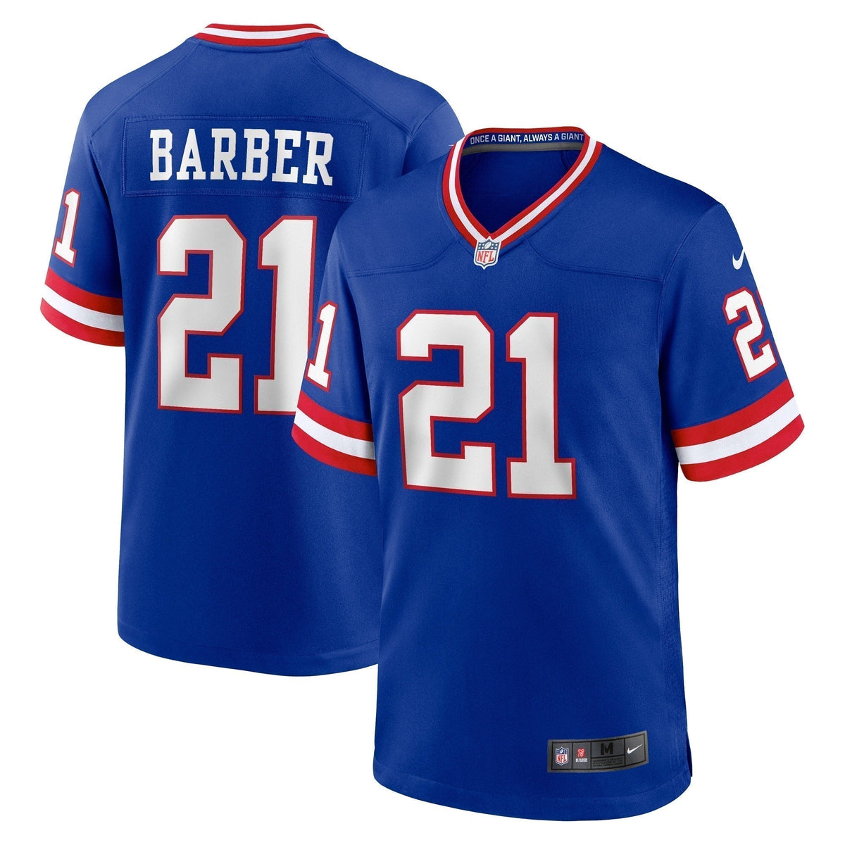 Tiki Barber New York Giants  Classic Retired   Game Jersey - Royal