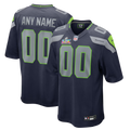 Men's Seattle Seahawks  College Navy Super Bowl LX Patch Custom Game Jersey