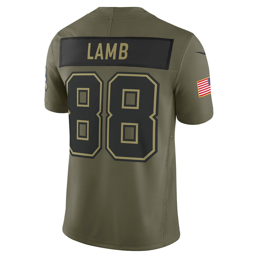 D.Cowboys #88 CeeDee Lamb Olive 2025 Salute to Service Limited Jersey
