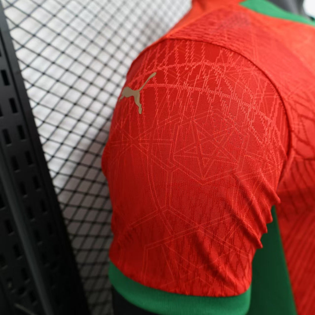 2026 Perforated Morocco Home Red Player Edition Jersey