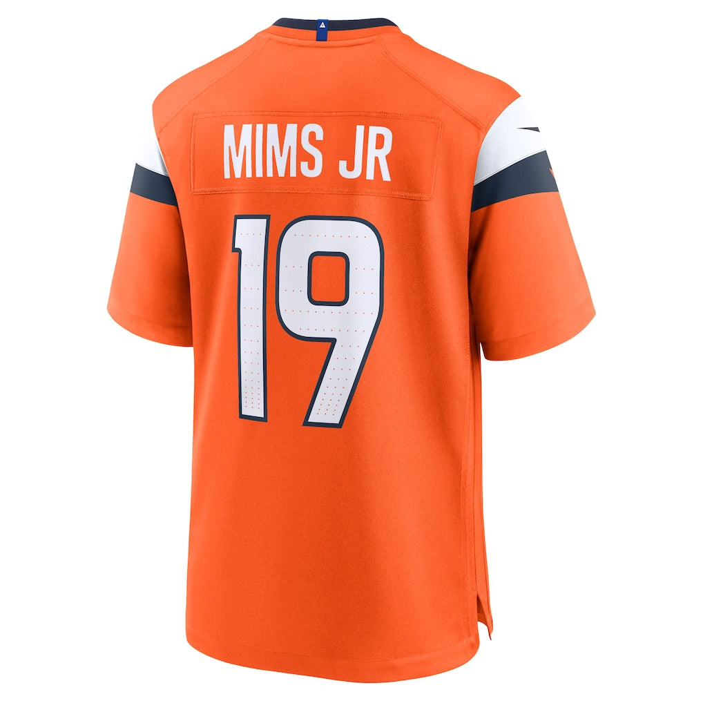 D.Broncos #19 Marvin Mims Jr Orange Team Game Jersey