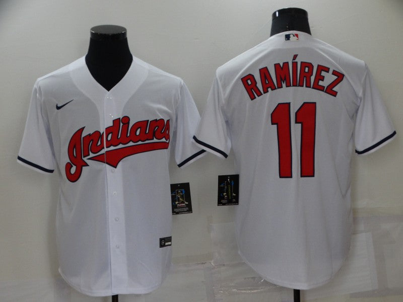 Men's Cleveland Guardians Jose Ramirez  White Replica Player Jersey1