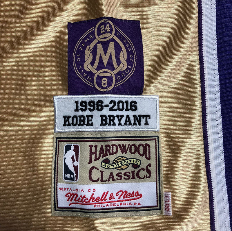 Kobe Bryant 2020 Hall of Fame Gold Fully Embroidered 8# Jersey
