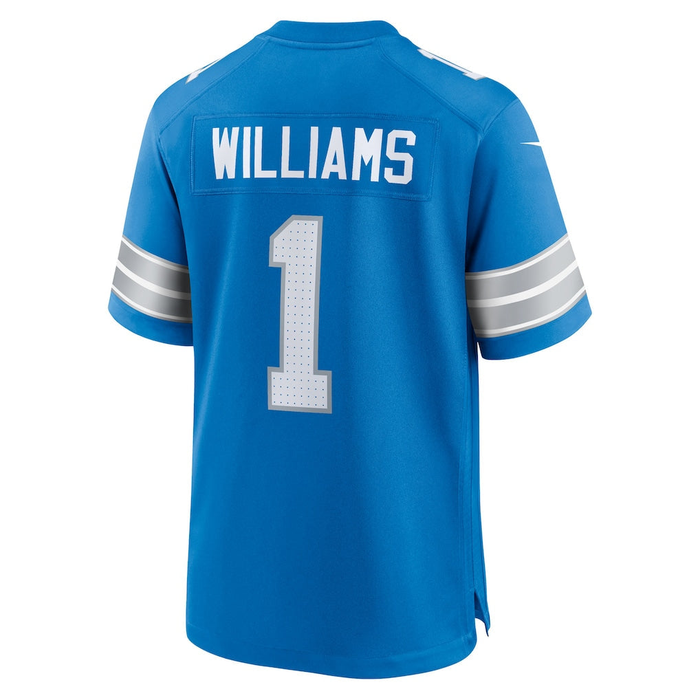 D.Lions #1 Jameson Williams Blue Game Player Jersey