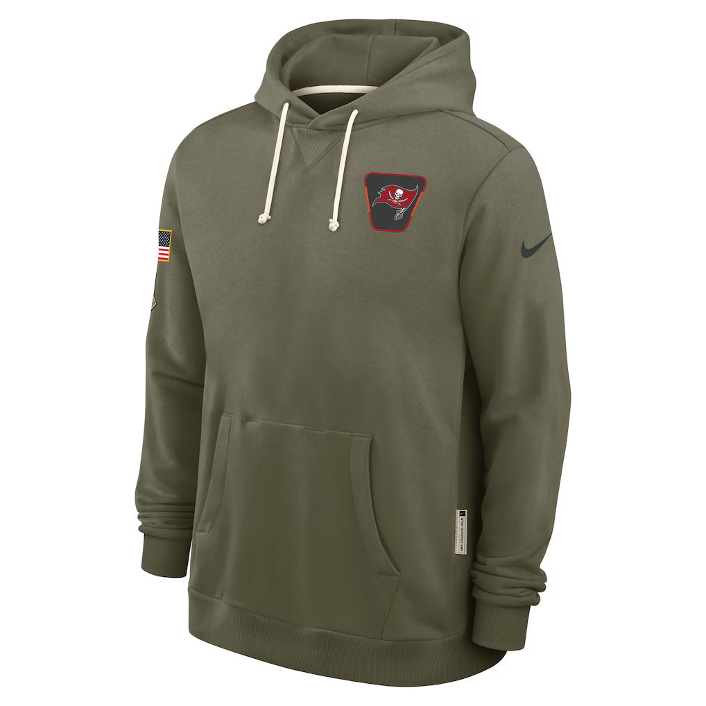 Men's Tampa Bay Buccaneers  Olive 2025 Salute to Service Sideline Standard Issue Dri-FIT Hoodie