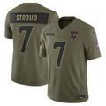 Men's Houston Texans C.J. Stroud  Olive 2025 Salute to Service Limited Jersey