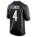 B.Ravens #4 Zay Flowers Black Alternate Game Jersey
