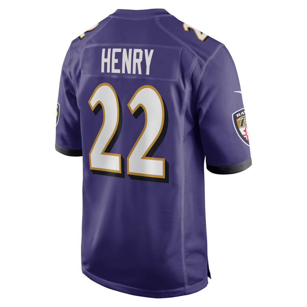 B.Ravens #22 Derrick Henry Purple Game Player Jersey