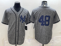Men's New York Yankees Anthony Rizzo #48 Gray Replica Game Name Jersey1
