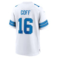 D.Lions #16 Jared Goff White Game Jersey