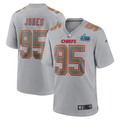 Men's Kansas City Chiefs Chris Jones Gray Super Bowl LVII Patch Atmosphere Fashion Game Jersey