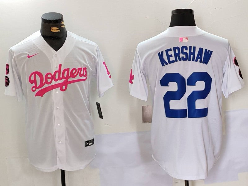Men's Los Angeles Dodgers Clayton Kershaw White Limited Game Player Jersey