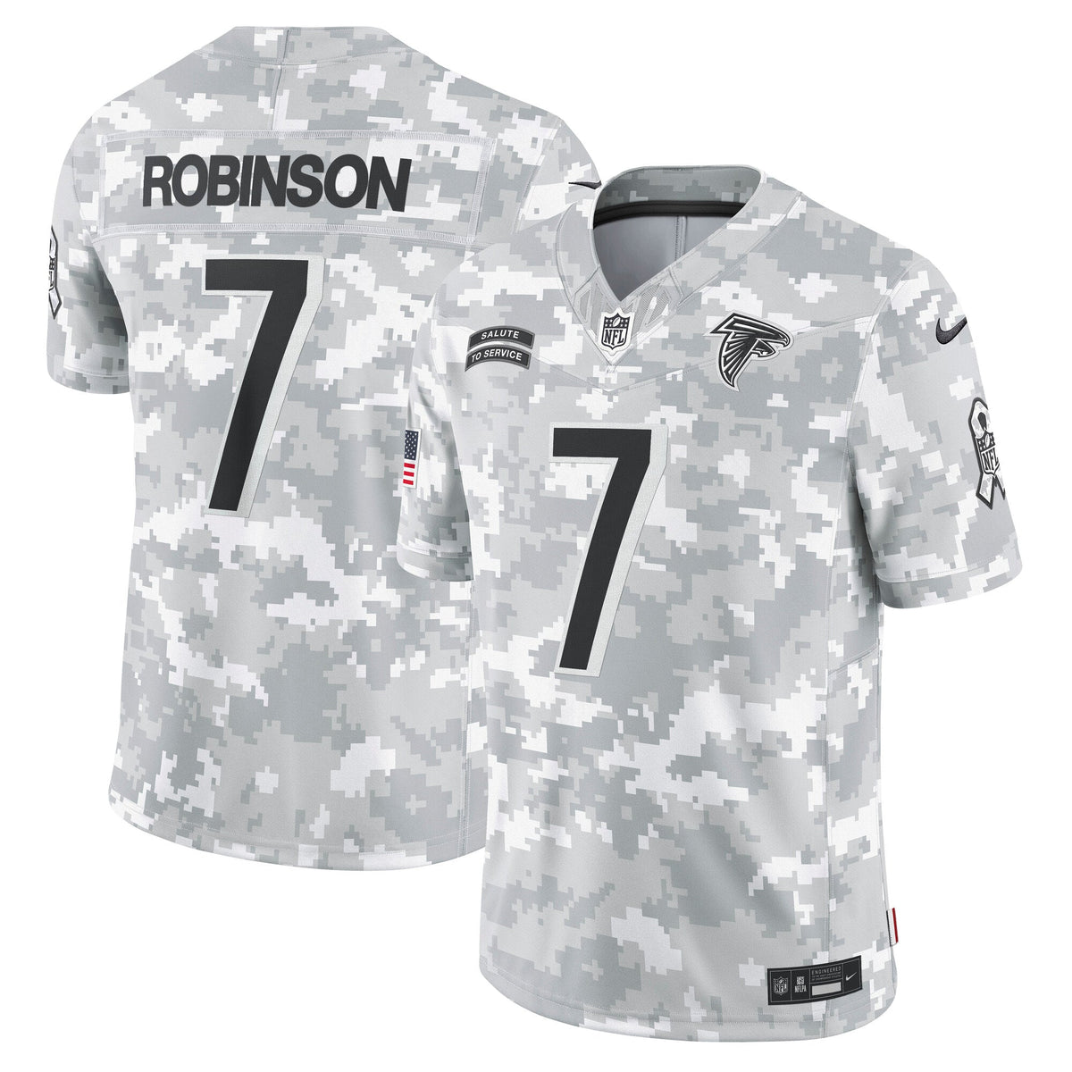 Bijan Robinson Atlanta Falcons  2024 Salute to Service Limited Jersey - Arctic Camo