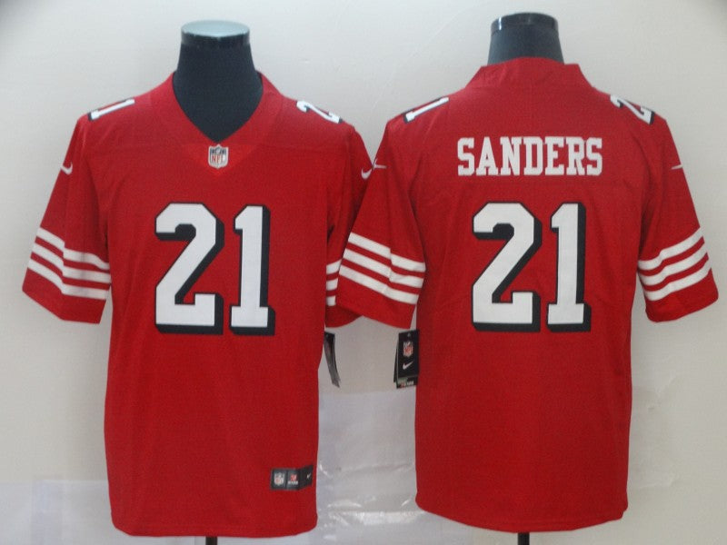 Men's San Francisco 49ers Deion Sanders Red Game Player Jersey