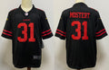 Men's San Francisco 49ers Raheem Mostert #31 Black Game Player Jersey1
