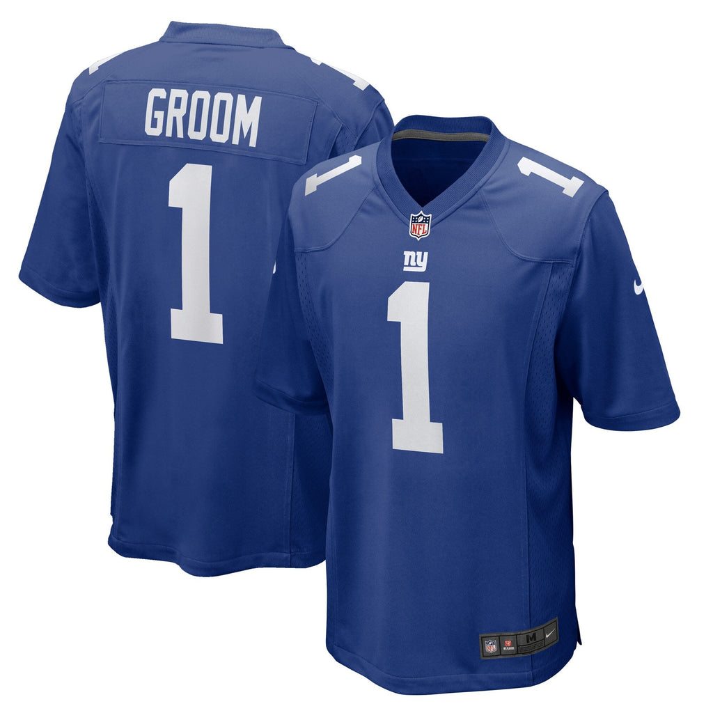 Number 1 Groom New York Giants  Game Jersey - Royal